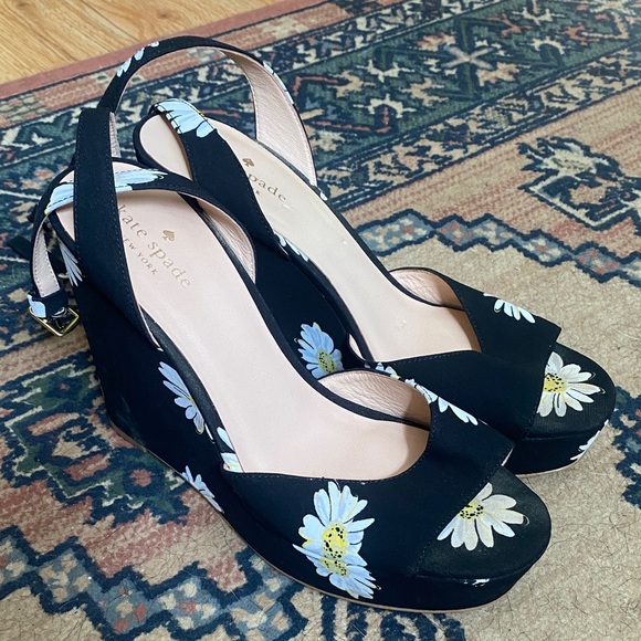 kate spade Shoes - Kate Spade Black Daisy Wedge Sandals